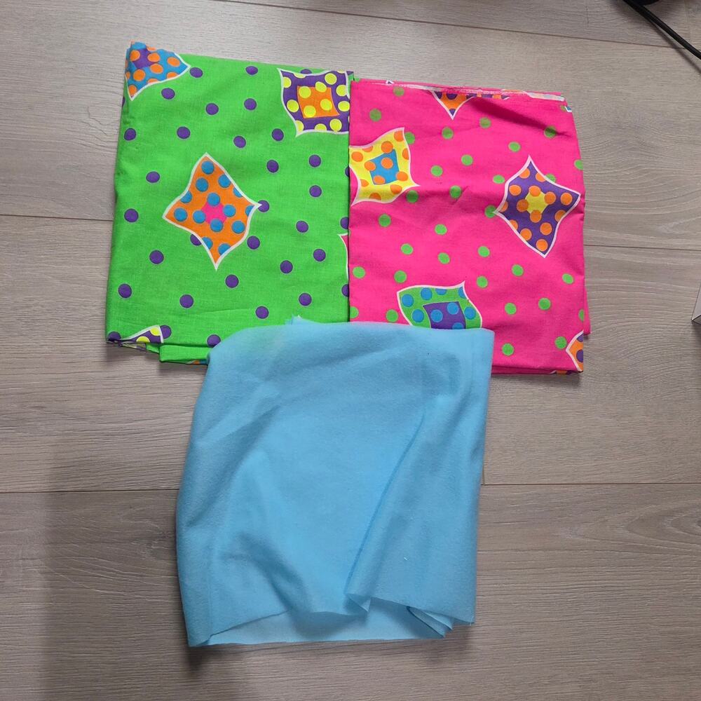 Vintage 1980s fabric bundle bright bold geometric